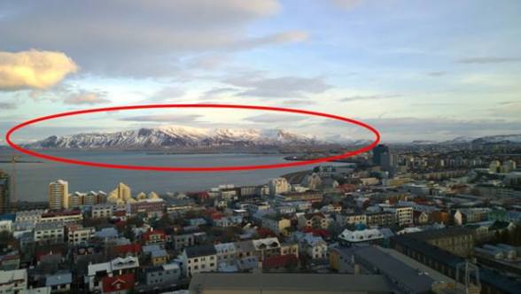Mount Esja from Hallgrímskirkja